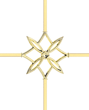 Karolaj Motifi 8x10mm Altın Dörtlü Baklava Motif
