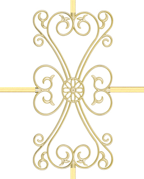Karolaj Motifi 8x10mm Altın Ferforje Motif