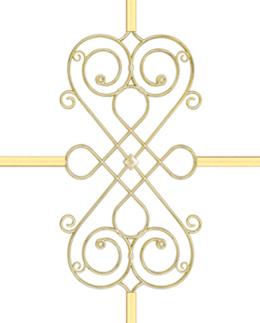 Karolaj Motifi 8x10mm Altın Ferforje Motif