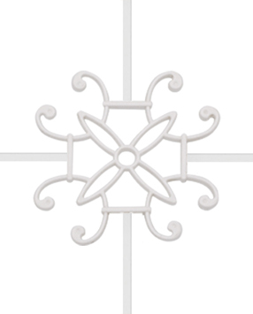 Karolaj Motifi 8x10mm Beyaz Yonca Motif